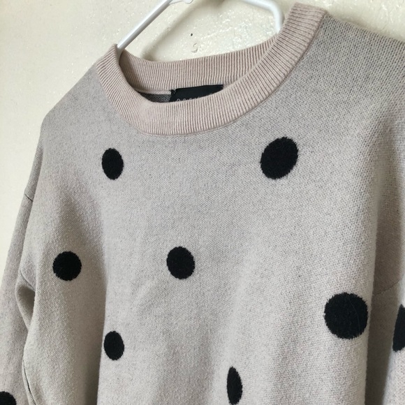 Premise Cream & Black Polka Dot Sweater Women's Size Small - Picture 3 of 5